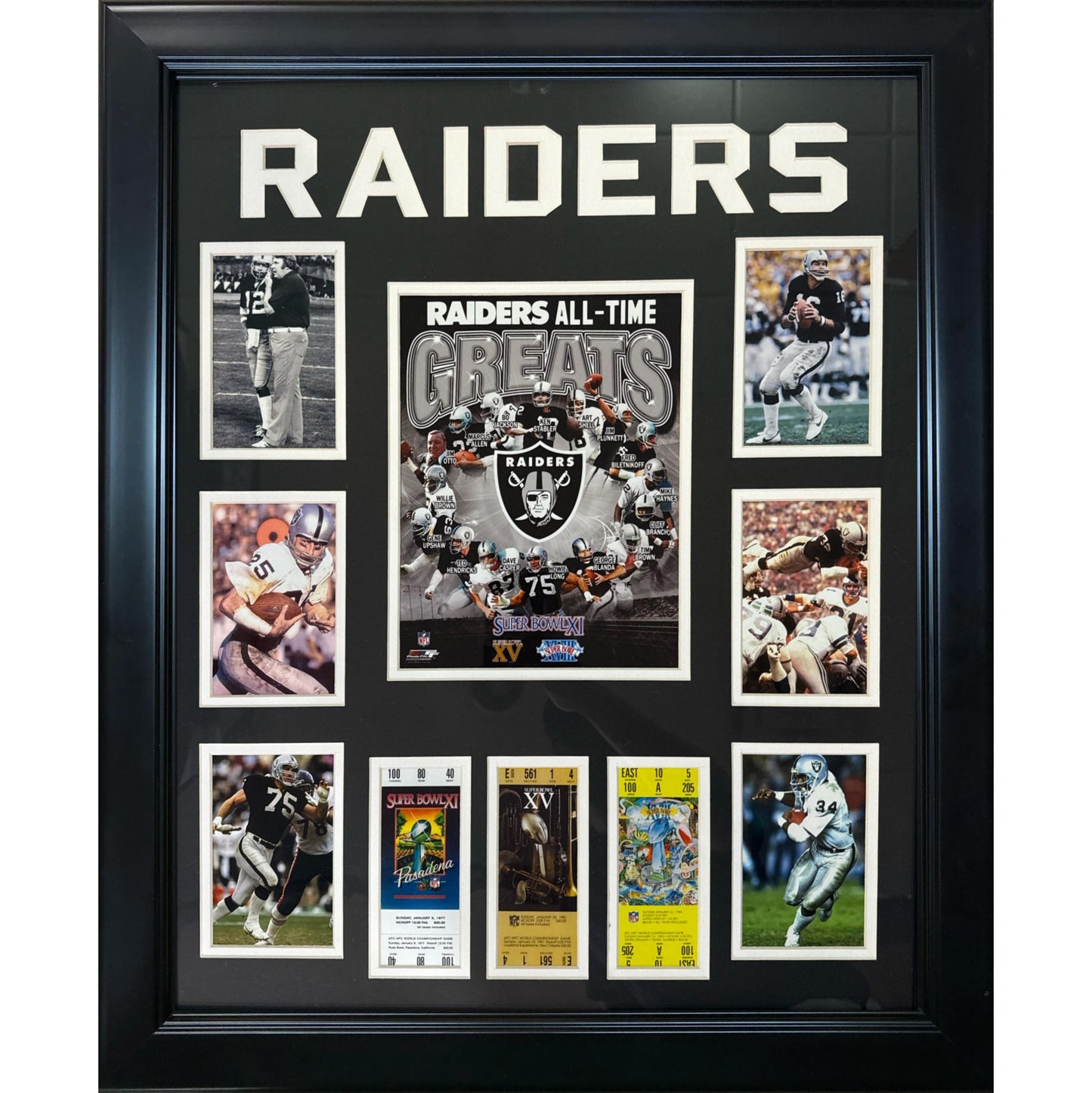 Oakland Raiders All Time Greats w/ Superbowl Tickets