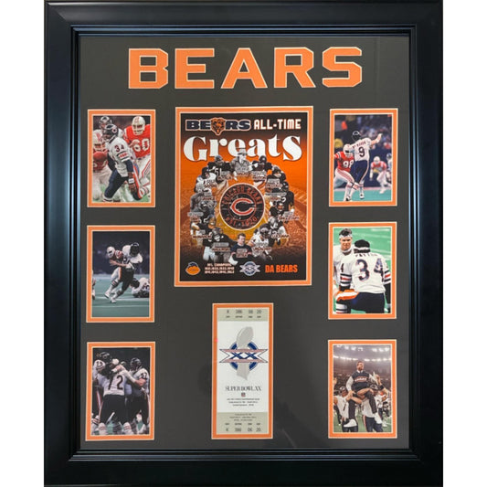 Chicago Bears All Time Greats w/ Superbowl ticket