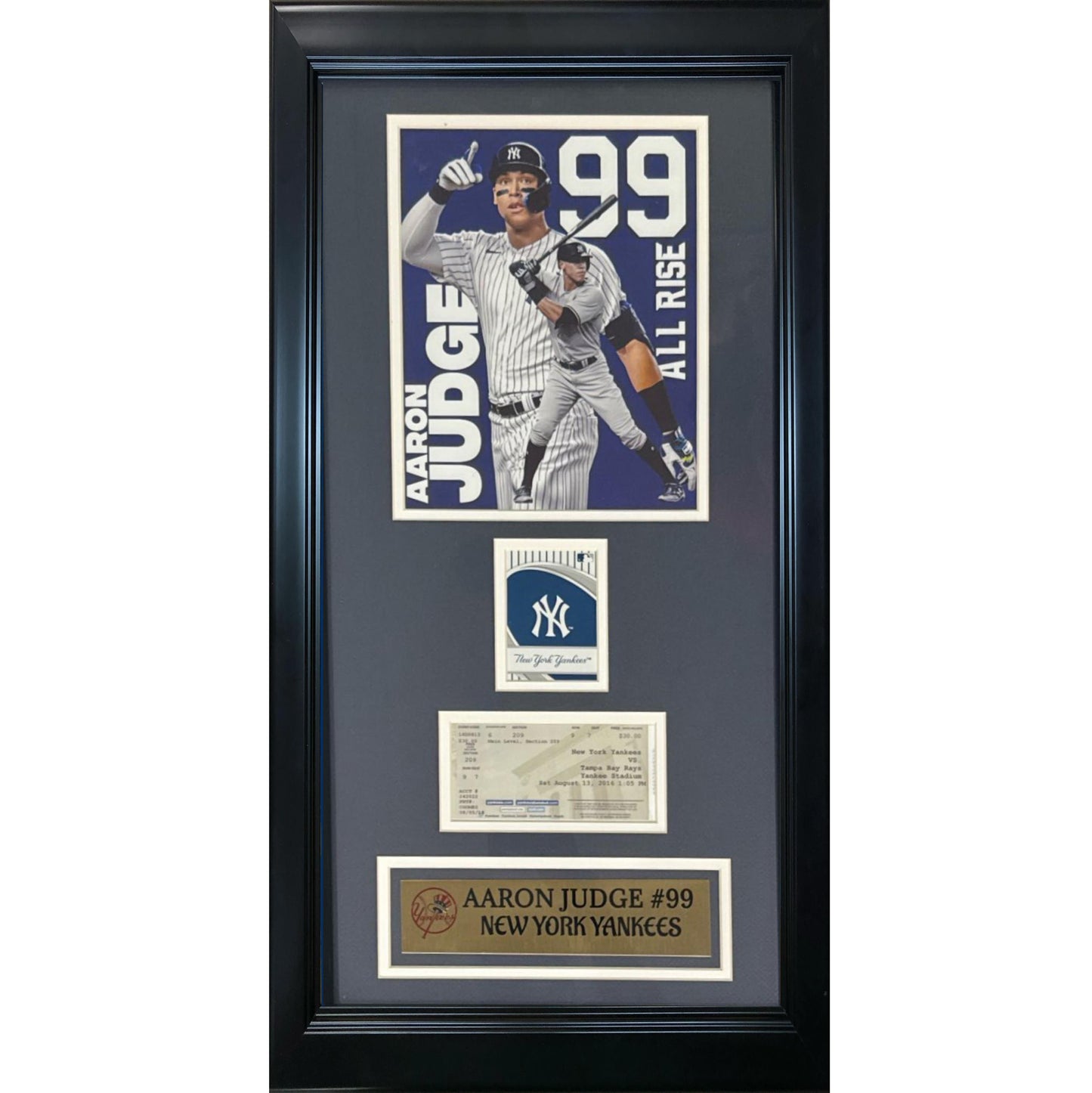 New York Yankees Outfielder Aaron Judge w/ First Game ticket 12x24