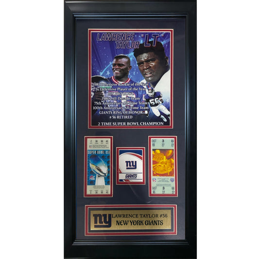 New York Giants Linebacker Lawrence Taylor w/ Superbowl tickets 1