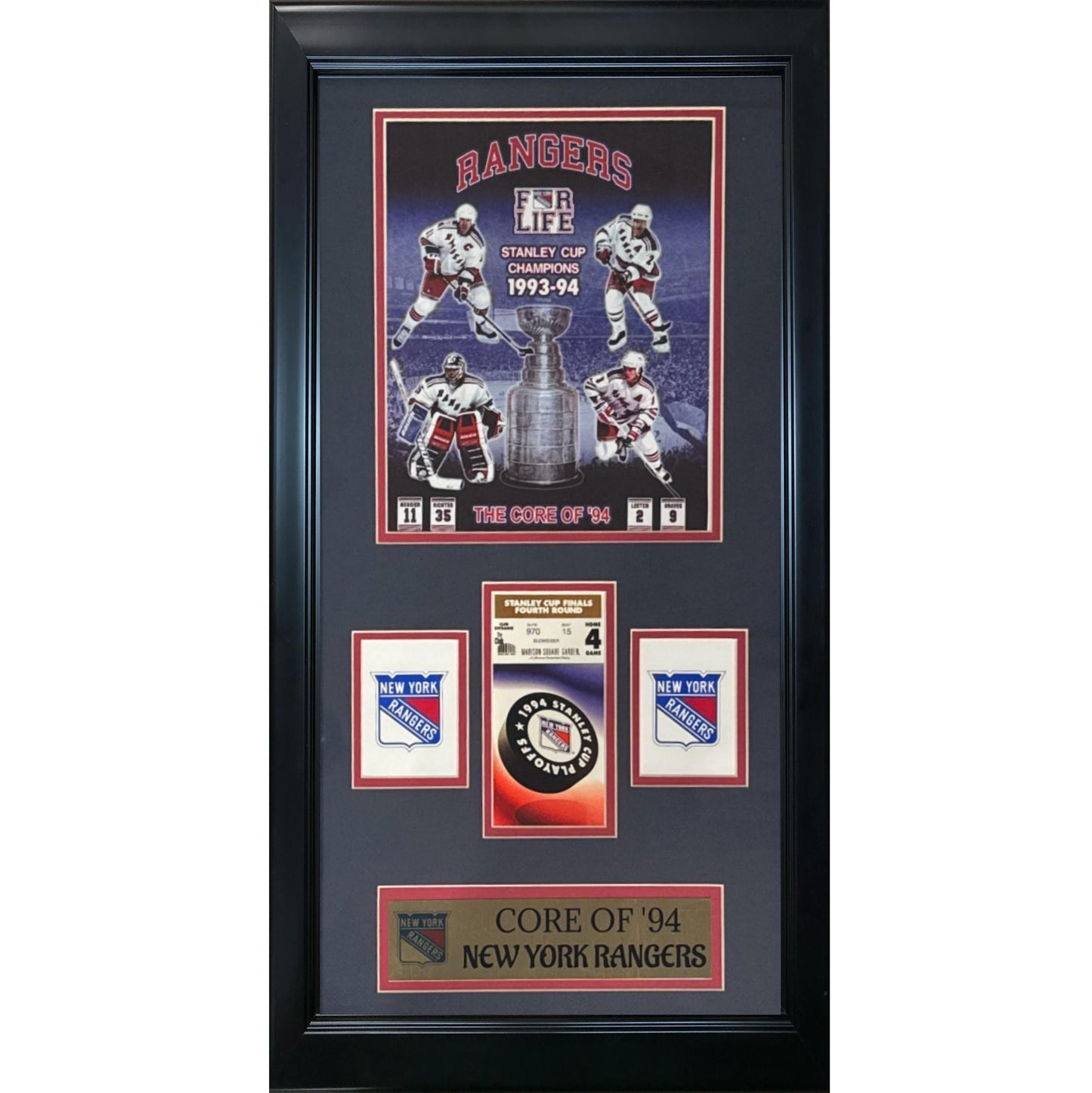 New York Rangers Core of 94 w/ Stanley Cup tickets 12x24